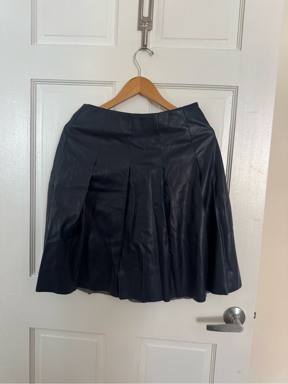 J. Crew Black Faux Leather A-Line Skirt